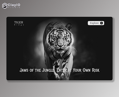 Tiger safari park landing page hero image app design branding design jungle safari tiger ui user experience user interface ux uxui web design