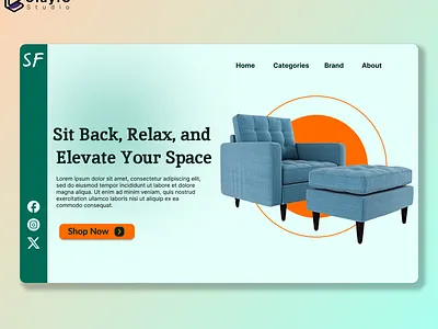 Furniture Shop landing page hero image app design branding design furniture sofa ui user experience user interface ux uxui web design