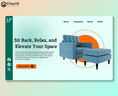 Furniture Shop landing page hero image app design branding design furniture sofa ui user experience user interface ux uxui web design