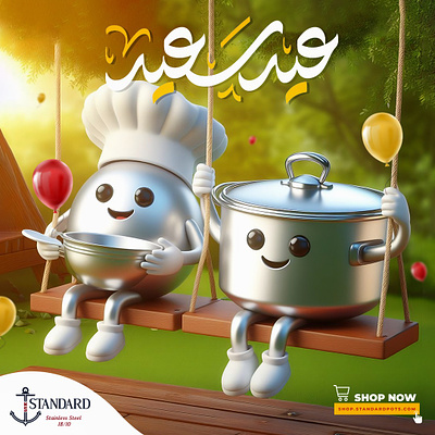 Creative Eid design for a kitchenware brand. balloon celebration creative creative art creative design creative idea creativity eid feast happy happy designs islamic islamic celebration islamic event islamic festival kitchenware products kitchenwares occasions pan swing