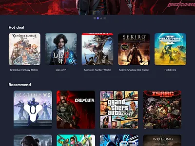 Game Store Website design graphic design ui website design