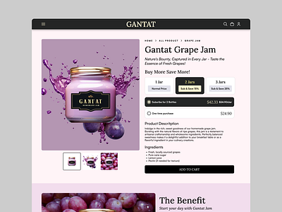 Elegant Food Detail Product Page beverage branding check out page classic commerce detail product ecommerce ecommerce design elegant food food and beverage food web design food website design landing page online shop product page shop user interface website website design