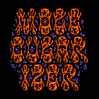 Molecularizer atom blob custom dna elemental flow genetic illustration lettering letters matter molecule nouveau pyschedelic science scientific type typogrpahy wavy western