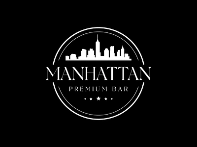 manhattan bar branding design graphic design logo typography