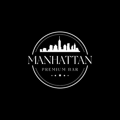 manhattan bar branding design graphic design logo typography