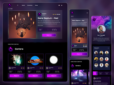 Neon NFTs Web UI Landing Page figma landing page neon nft uiux web web design welldux