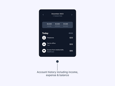 UI Card To Show Your Account History by Headstart UX on Dribbble