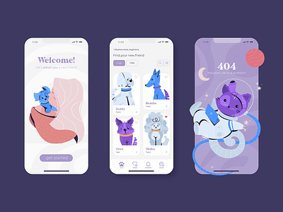 Adoption App Concept grap illustration ui