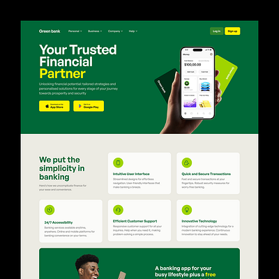Green Bank Website ui