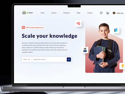 Online Courses Learning Platform Landing Page Design 3d animation branding courses design education figma hero section illustration landing page learning online courses online learning teaching technology ui ui design ux webdesign website