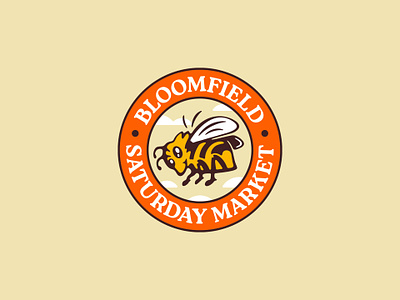 Bloomfield Saturday Market badge bee branding buzz circle cream cute design honey illustration insect lockup logo mark market orange pennsylvania pittsburgh seal typography