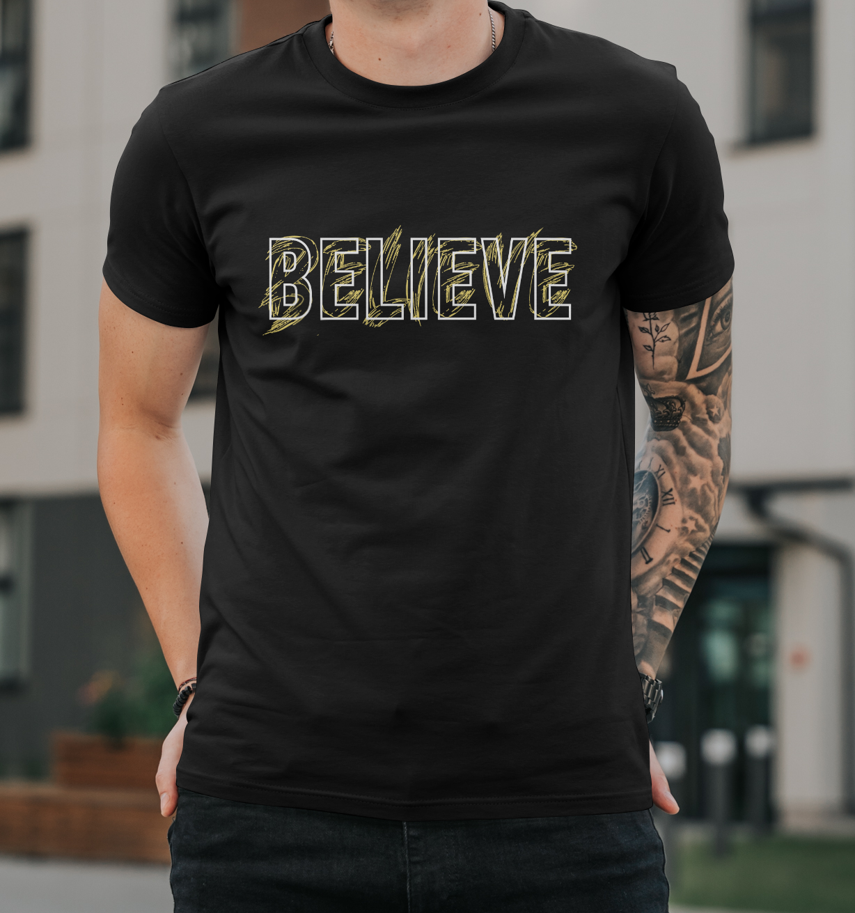 Creative t-shirt design animated t shirt beileve branding custom customdesign design ecommerce logo game gameon graphic design icon illustration logo playful t shirt design trendingdesign tshirt design typography vector