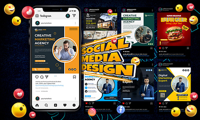 Social Media Design 3d ads design animation branding graphic design logo social media design ui