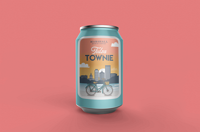 Tulsa Townie beer bikes branding craft beer graphic design illustration label design oklahoma package design tulsa