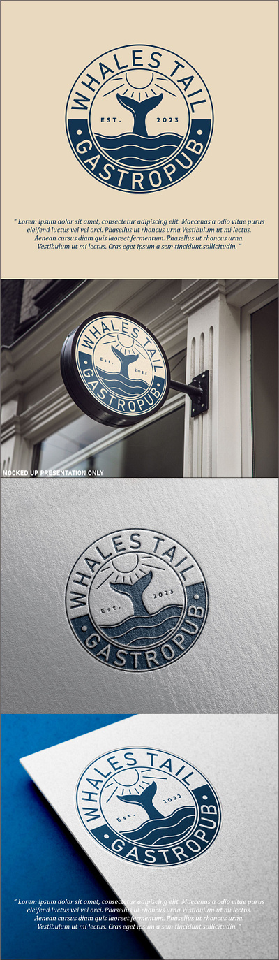 Whales Tail Gastropub branding graphic design logo moder logo vector whales whales logo whales tail whales tail logo