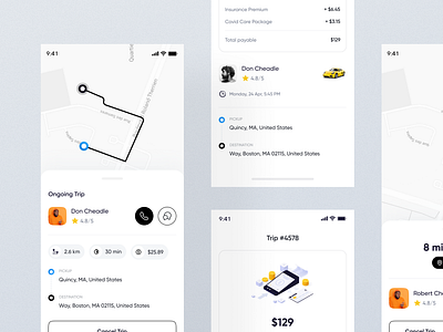 Luxury Taxi App app booking branding clean design luxury minimal mobile taxi app uber ui