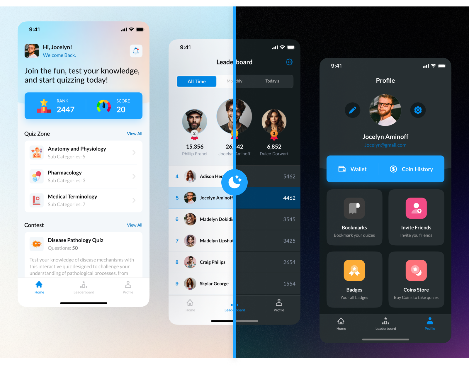 Scholarious Medical Learning Mobile App dark mode design interface light mode medical medical learning app mobile app mobile app dark mode mobile app light mode ui uiux ux
