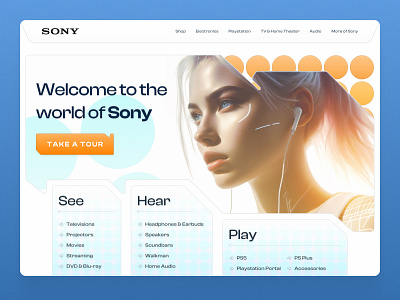 Design Exploration : Sony Cyberpunk Website Concept clean concept cyberpunk exploration figma hero illustration landing sony ui website