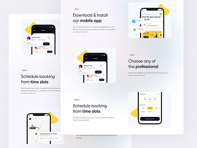 Handyman App Landing page app landing page branding clean cleaning design features graphics handyman how it works landing page marketing website task rabbit