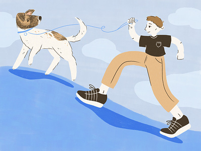 Dog Walkies adobe fresco dog illustration