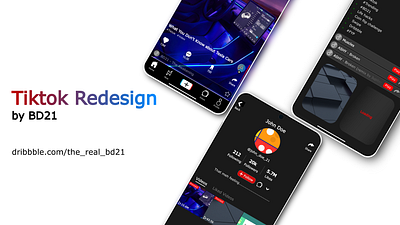 Tiktok Redesign by BD21 app art design grap illustration logo sleek tiktok ui