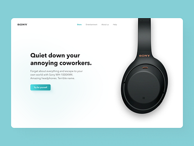 Headphones Landing Page app branding design graphic design headphones illustration landing page sony ui ux