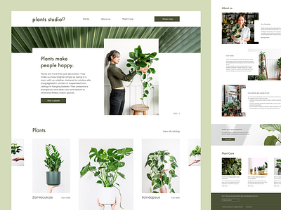 Verdant Visions: Crafting the Plant Studio Digital Showcase figma logo showcase web design