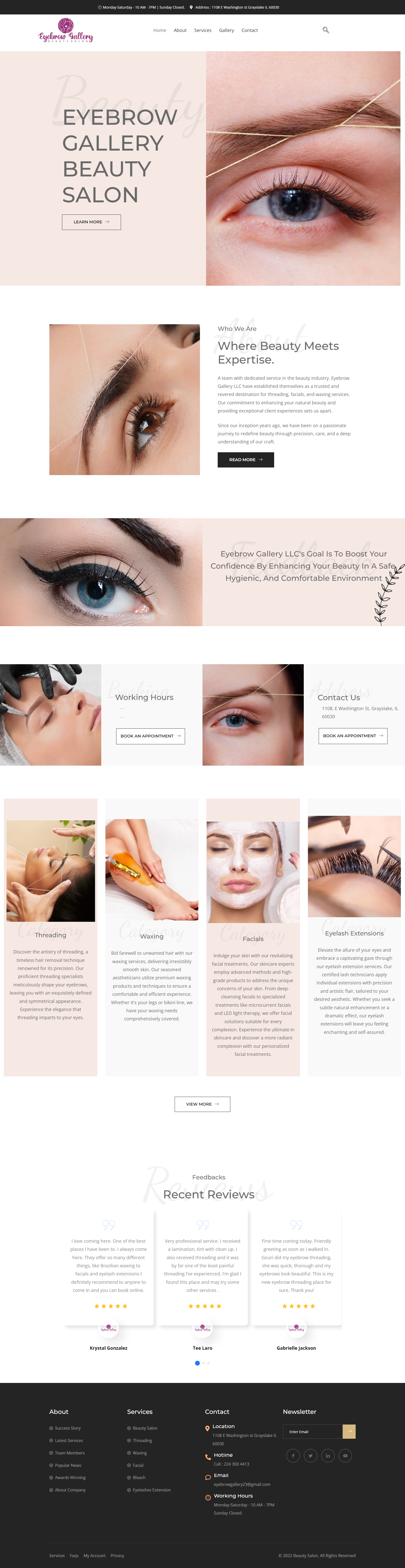 WEB DESIGN FOR EYEBROW SALON WEBSITE 3d animation branding design designing graphic design illustration logo ui vector