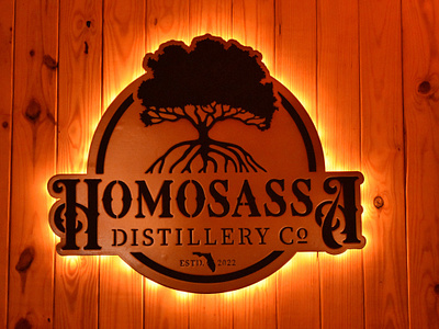 Homosassa Distillery tasting room sign bourbon distillery florida homosassa rum vodka whiskey