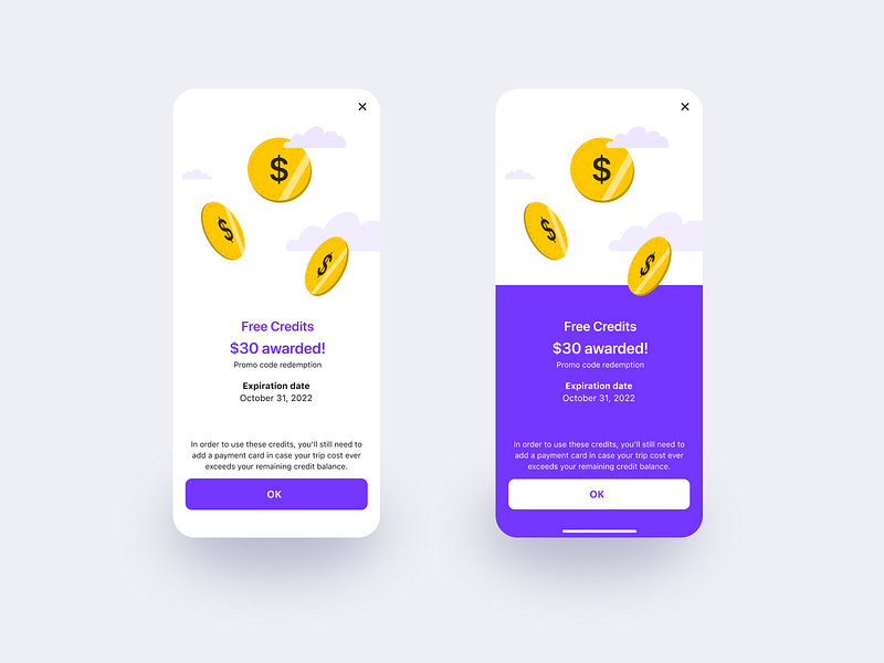 Credits added mobile app congratulations credits design illustrations mobile app ui uidesign