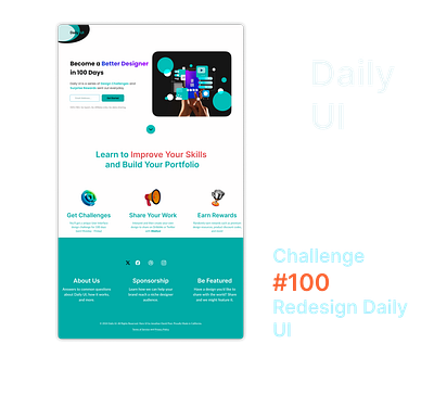 Daily UI Day 100, Redesign Daily UI app branding design graphic design illustration logo typography ui ux vector
