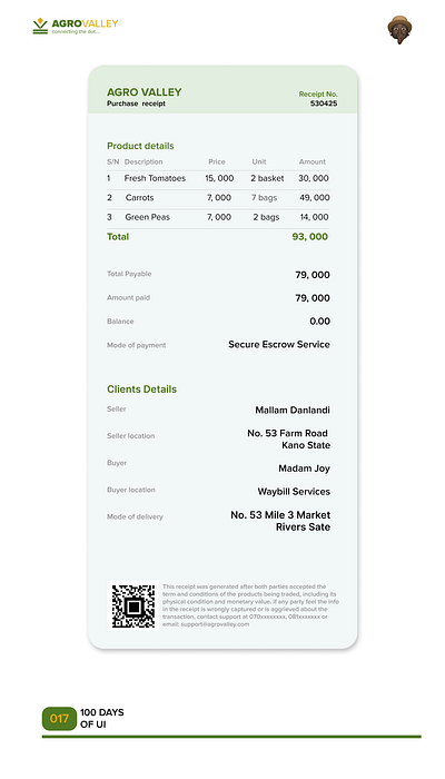 Day 017 (product receipt) ui