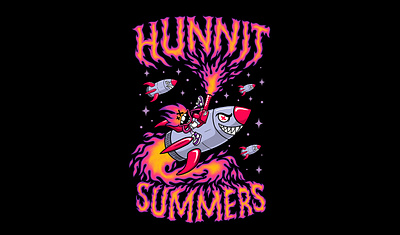 Hunnit Summers 2 animation art artwork cartoon character clothing design draw drawing galaxy graphic design illustration illustrator lettering logo skate skateboard streetwear t shirt