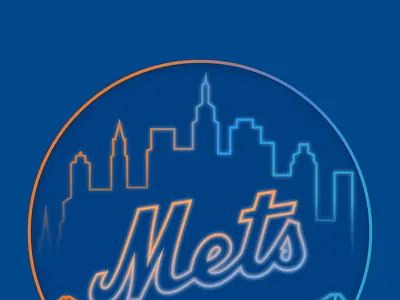 Neon Mets Logo Lockscreen baseball lockscreen logo mets redesign sports