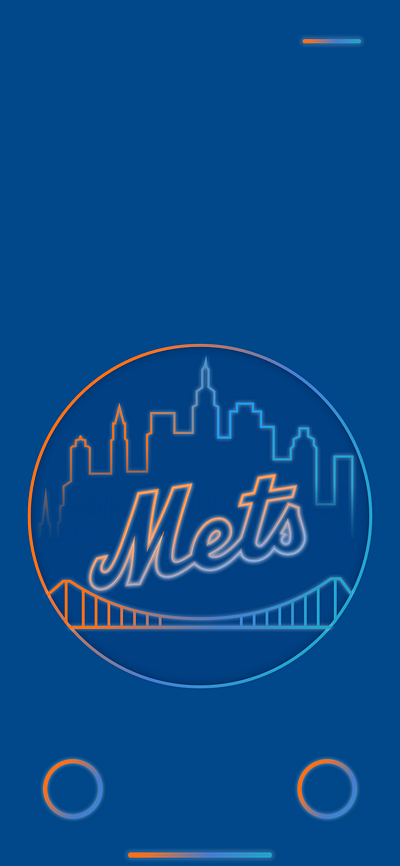 Neon Mets Logo Lockscreen baseball lockscreen logo mets redesign sports