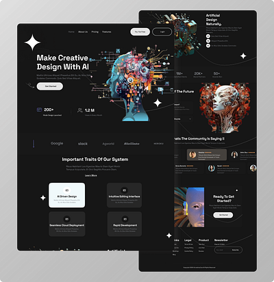 AI landing Page app branding design graphic design illustration logo mobileapp ui uidesigner uiinspiration