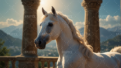 White Horse 1 ancient animation anime artwork character design design digital art fan art fantasy fantasy art graphic design horse illustration