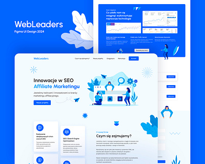 WebLeaders Landing Page Figma UI Design affiliate website creative agency creative agency website fig figma figma template figma ui design figma website illustration landing page mobile app mobile design one page responsive design seo service website ui design ui design web web studio webdesign webdesigner