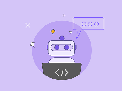 Robot code developer graphic design ilutration