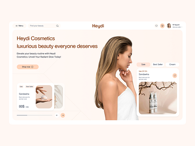 Heydi Cosmetics - Landing Page ui