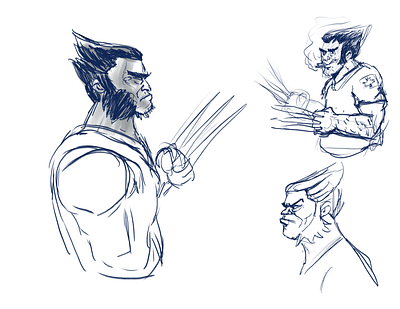 Wolverine Sketches character design procreate procreatesketch sketch xmen