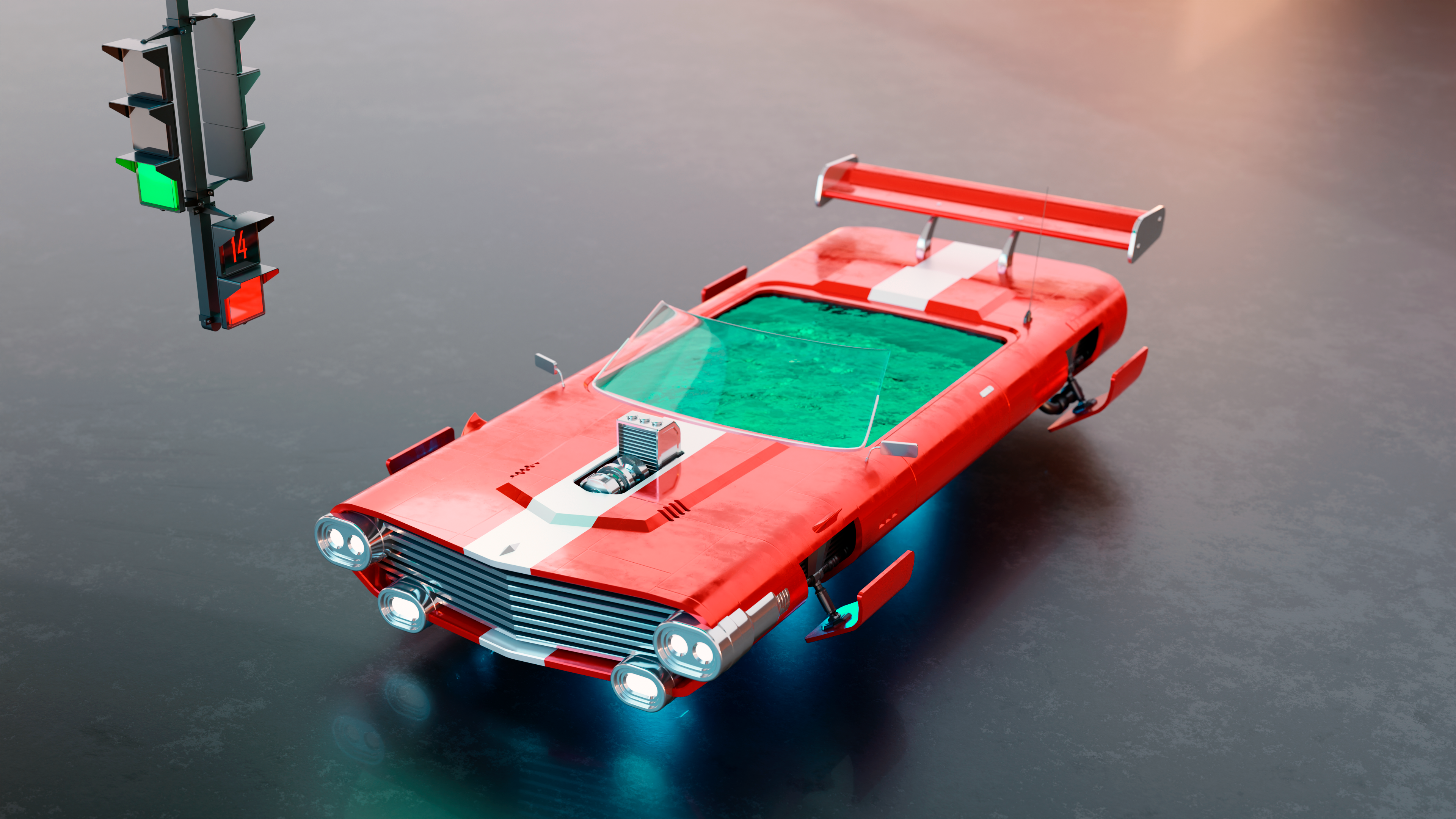 Sky ray 3d blender car design graphic design illustration photoshop