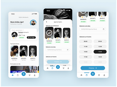 UI Barber App - Services and Appointments app appointments barber booking calendar design interface ui ux