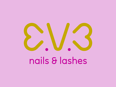 E.V.E nails & lashes, estudio de uñas y pestañas beauty beauty shop branding business cards clean flyer gold graphic design heart lashes logo modern nails rose salon studio type typeface typography visual identity