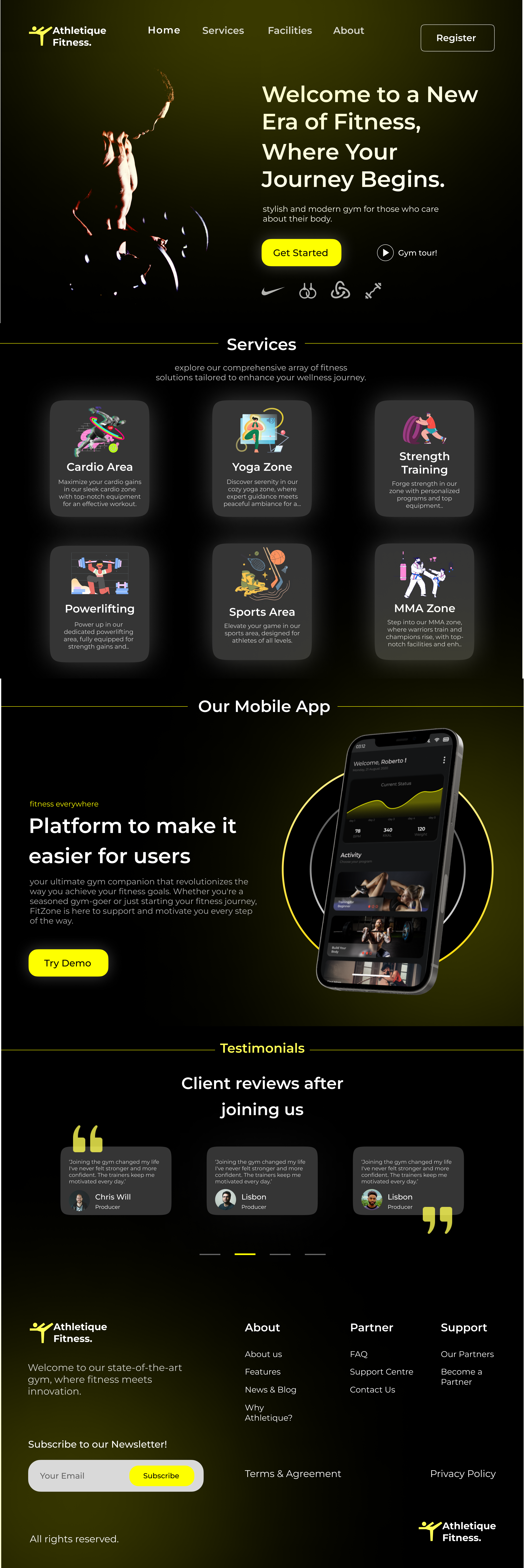 Gym Web Design 3d animation branding graphic design logo motion graphics ui
