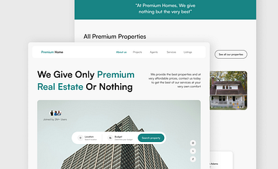 Real Estate Landing Page design landing page real estate ui ux