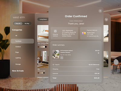 West Elm X Apple Vision Pro design ui ux web design