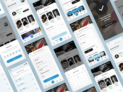 UI Barber App - Kit app appointments design interface mobile screens ui ux