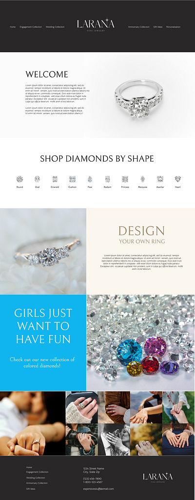 Larana Jewelry Mockup design layout web design