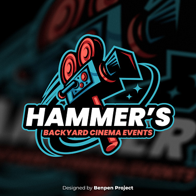 Hammer's Backyard Cinema Events bold logo branding cinema design esports film gaming illustration logos mascot movie movielogo sports logo
